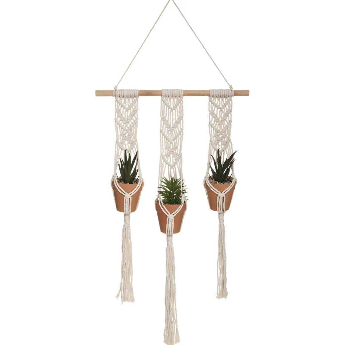 atmosphera Jarrones Y Vasos|Estilo Rústico>Juego De 3 Macetas Colgantes 75Cm