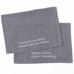 Delantales, Asas Y Paños>Juego de 2 paños de cocina gris oscuro 45x65cm