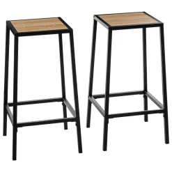 Sillas, Sillones Y Bancos>Juego de 2 taburetes de bar ALIAJ negro