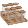5five Cajas Y Frascos>Juego de 9 tarros de especias con soporte