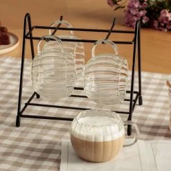 5five Tazas Y Tazones>Juego de 4 tazas con soporte 18cl