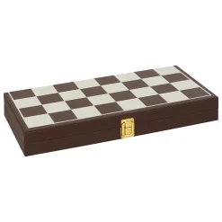 atmosphera Accesorios|Estilo Industrial>Juego de backgammon y ajedrez JULE marrón