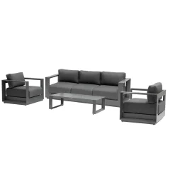 hespéride Conjuntos De Jardín>Juego de jardín ALLURE gris graphite 5 plazas