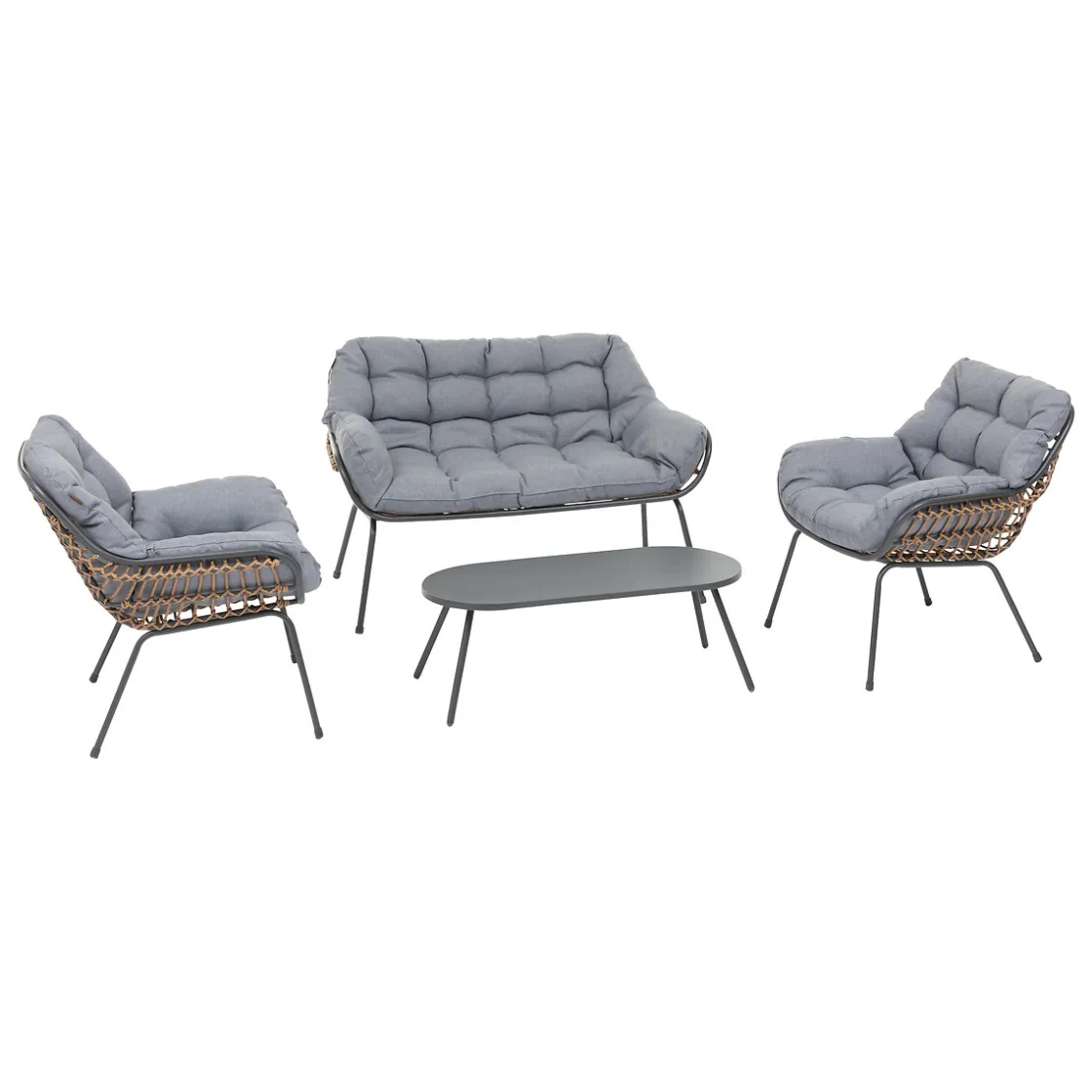 hespéride Conjuntos De Jardín>Juego de Jardín PAOPAO gris graphite 4 plazas