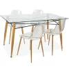 Mesas Para Comer>Juego de mesa con tapa vidrio + 4 sillas VANITY