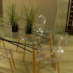Mesas Para Comer>Juego de mesa con tapa vidrio + 4 sillas VANITY