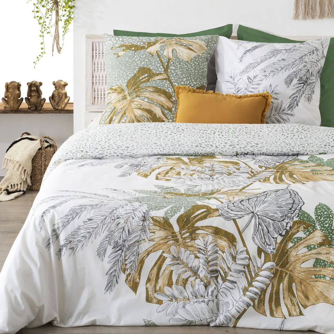 atmosphera Sábanas Y Protectores>Juego funda nórdica y 2 fundas almohadas MONSTERA