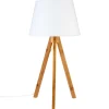 atmosphera Lámparas De Mesa>Lámpara De Mesa Bahi Blanca Bambú 55Cm