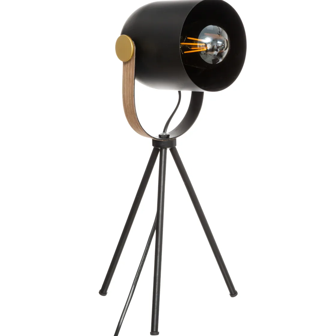 atmosphera Lámparas De Mesa|Estilo Industrial>Lámpara de mesa BIL negra de metal con trípode