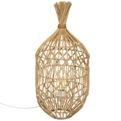 atmosphera Lámparas De Mesa>Lámpara De Mesa De Ratán Beige 55cm