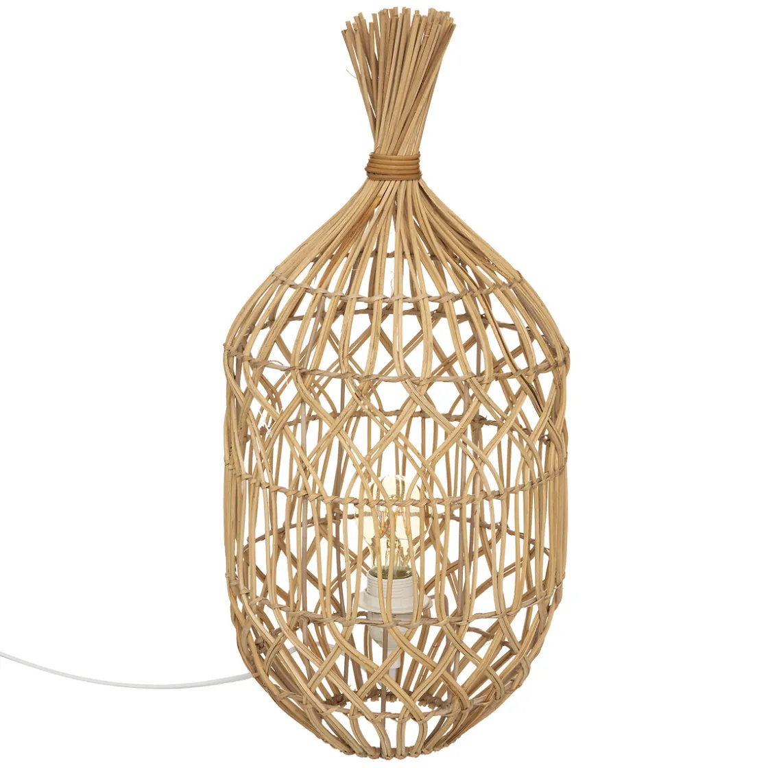 atmosphera Lámparas De Mesa>Lámpara De Mesa De Ratán Beige 55cm
