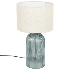 atmosphera Lámparas De Mesa|Estilo Rústico>Lámpara De Mesa De Vidrio Azul Mati