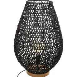 atmosphera Lámparas De Mesa>Lámpara De Mesa Etel Negra 37X55Cm