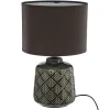 atmosphera Lámparas De Mesa>Lámpara De Mesa Ilou Gris Oscuro 22x35Cm