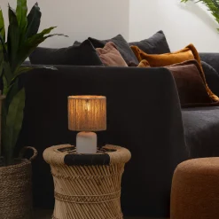 atmosphera Lámparas De Mesa|Estilo Étnico>Lámpara De Mesa Koby De Cerámica Blanca