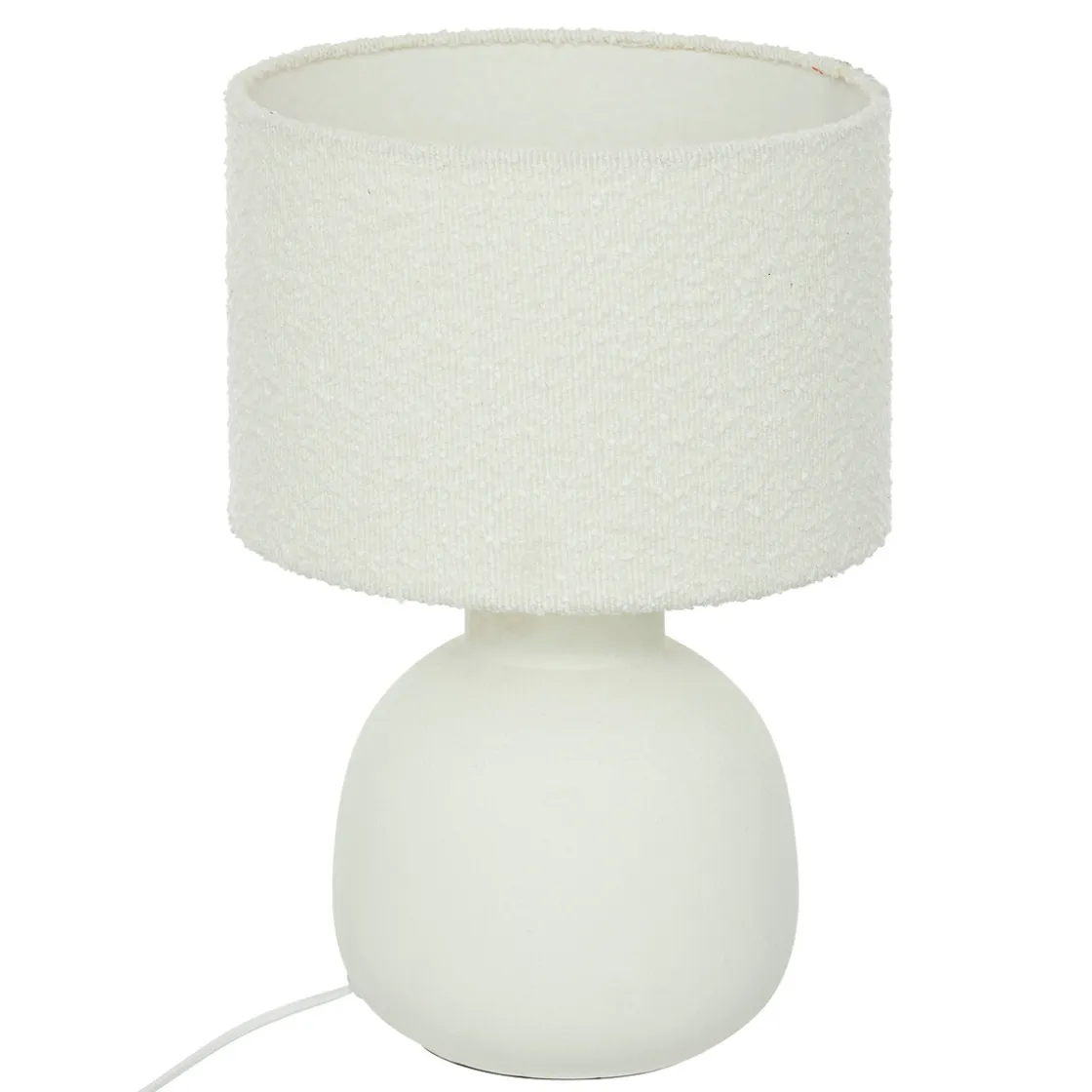 atmosphera Lámparas De Mesa|Estilo Étnico>Lámpara De Mesa Lali Con Pantalla De Piel Bouclé