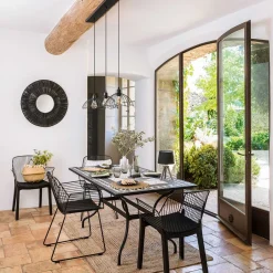 atmosphera Lámparas De Mesa>Lámpara De Mesa Negra Trípode De Madera Pino