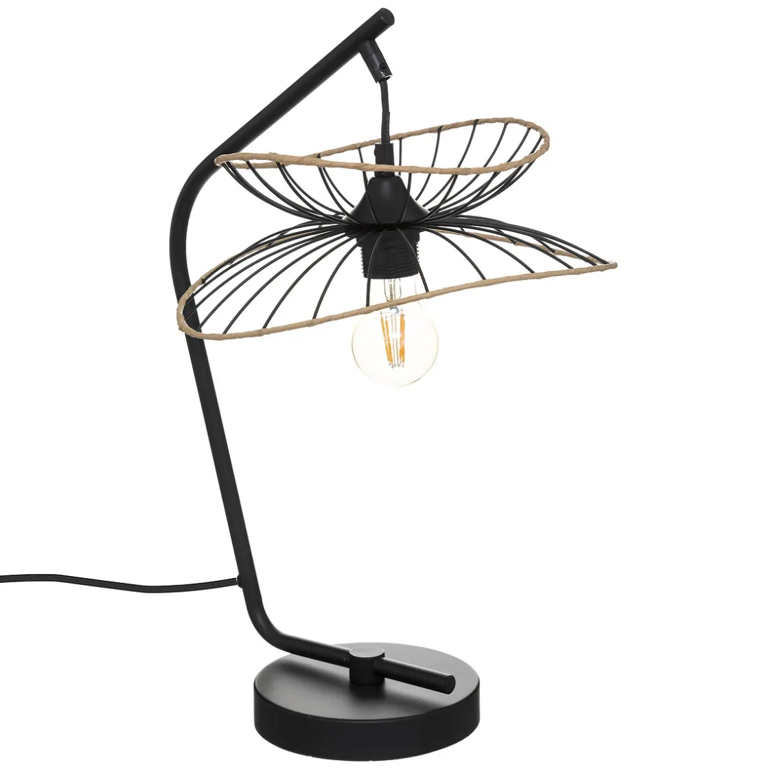 atmosphera Lámparas De Mesa>Lámpara De Mesa Negro Metal 50cm Alara