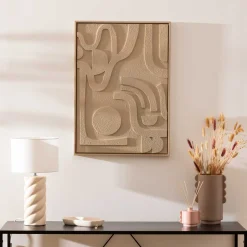 atmosphera Lámparas De Mesa|Estilo Rústico>Lámpara De Mesa Noly Beige De Cerámica