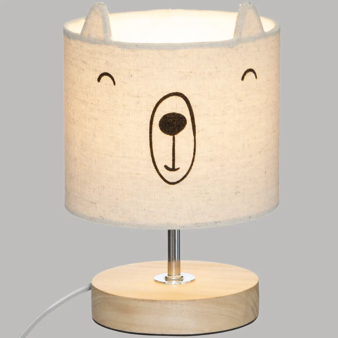 atmosphera4kids Iluminación>Lámpara de mesa oso color lino 21x15cm