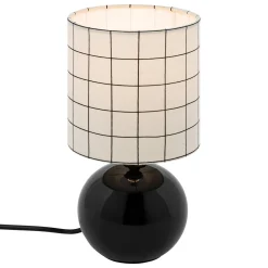 atmosphera Lámparas De Mesa>Lámpara de mesa TIMEO bola negra y blanca cerámica