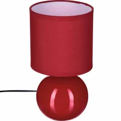atmosphera Lámparas De Mesa>Lámpara De Mesa Timeo Roja 25Cm