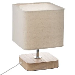 atmosphera Lámparas De Mesa>Lámpara de mesa TOXEY marfil de madera de pino