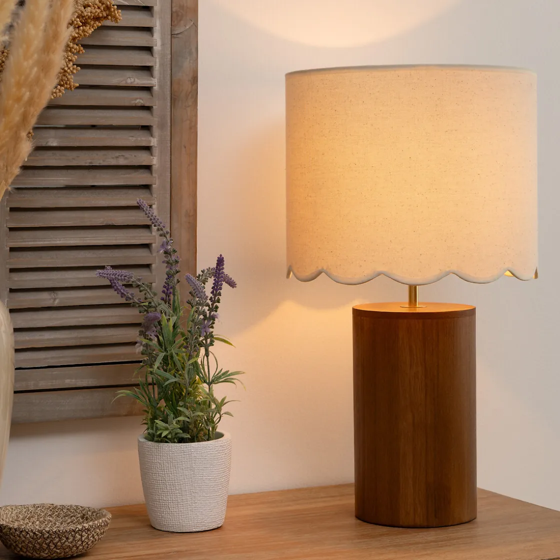 atmosphera Lámparas De Mesa|Estilo Rústico>Lámpara de mesa VANIA marrón de madera 50cm