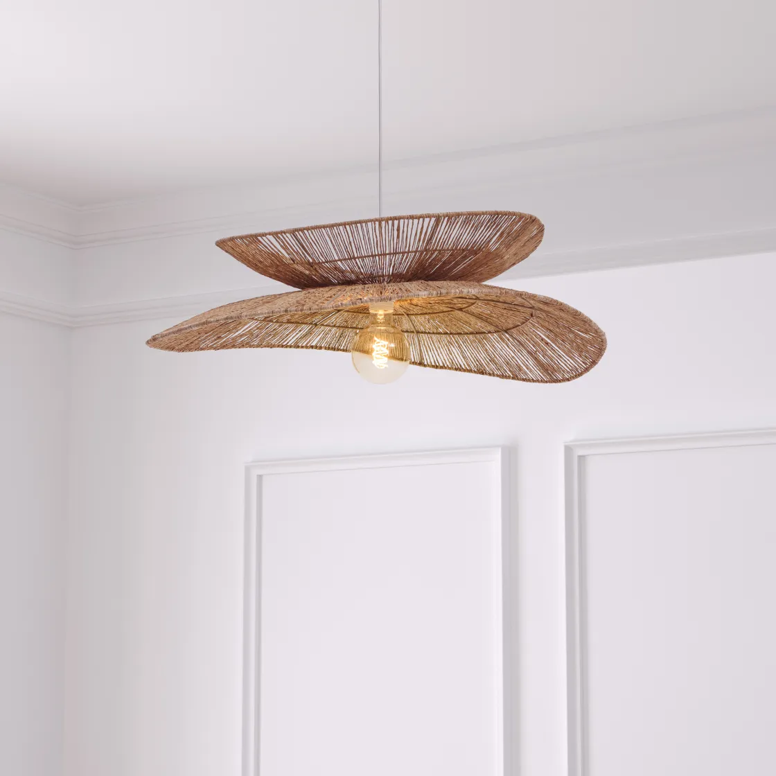 atmosphera Lámparas De Techo>Lámpara de techo ALARA beige de yute 69.5cm