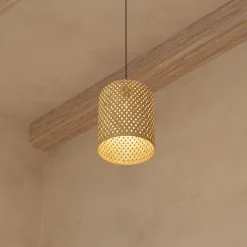 atmosphera Lámparas De Techo>Lámpara de techo ALI beige de bambú 28cm