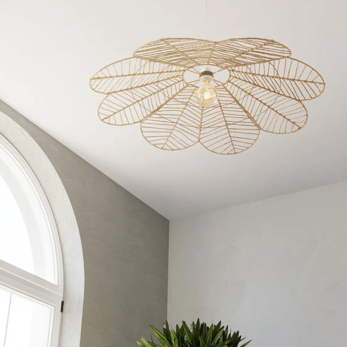 atmosphera Lámparas De Techo>Lámpara De Techo Folk Beige 98Cm