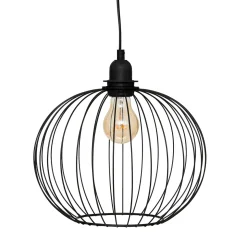 atmosphera Lámparas De Techo>Lámpara De Techo Victa Negra Redonda De Metal 28cm