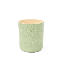 Jarrones Y Vasos>Maceta Cerámica Hojas Verdes 15x17.5Cm