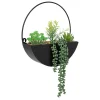 atmosphera Jarrones Y Vasos|Estilo Industrial>Maceta colgante de metal con plantas artificiales