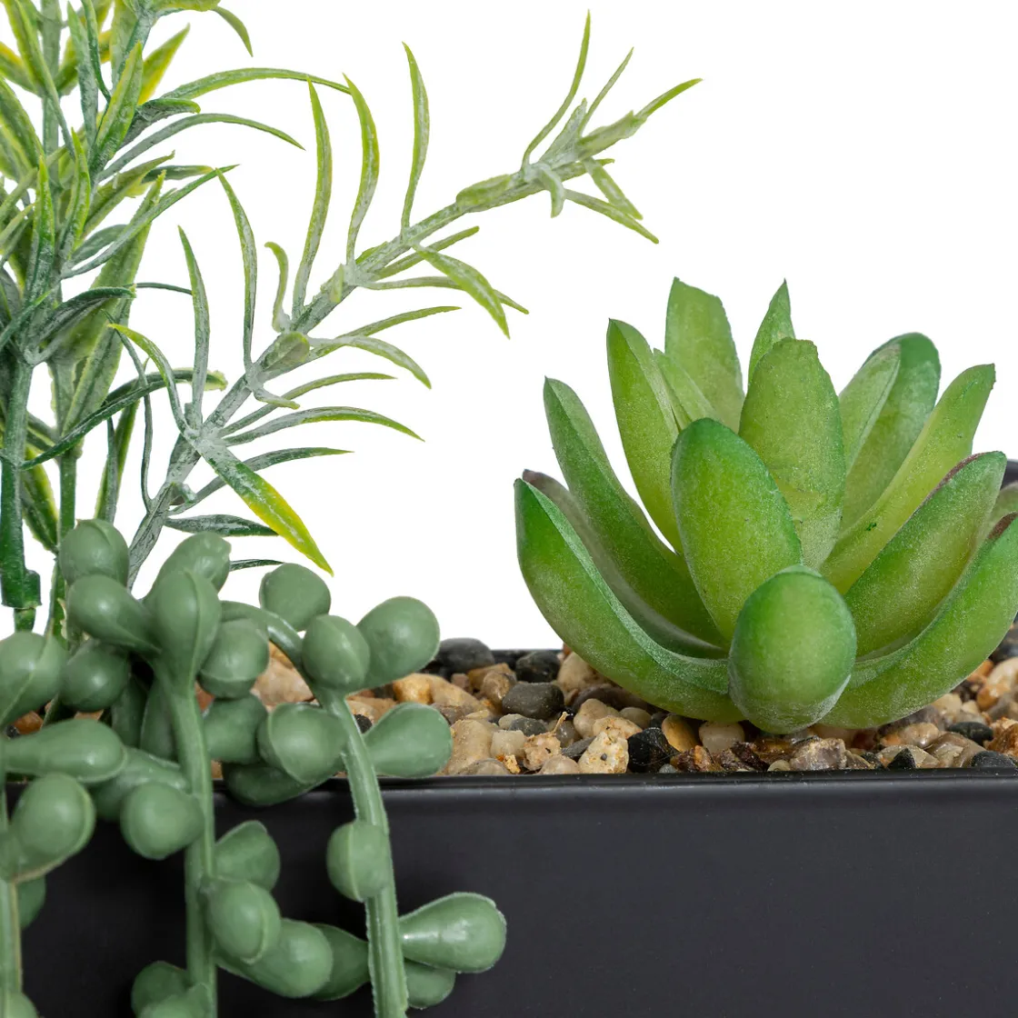 atmosphera Jarrones Y Vasos|Estilo Industrial>Maceta colgante de metal con plantas artificiales
