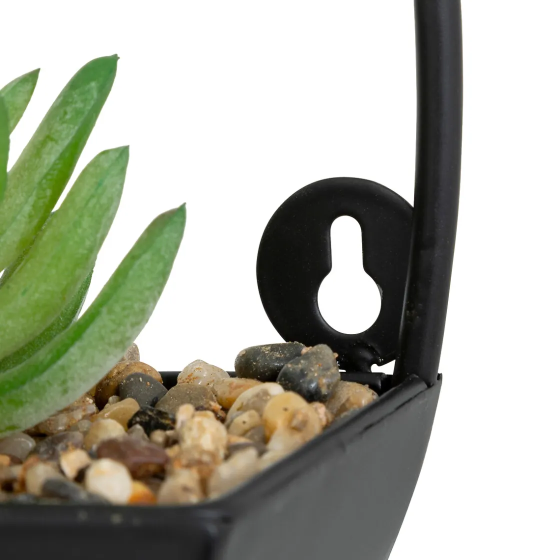 atmosphera Jarrones Y Vasos|Estilo Industrial>Maceta colgante de metal con plantas artificiales
