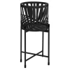 atmosphera Jarrones Y Vasos|Estilo Contemporaneo>Maceta Con Soporte Negro Con Decoración Hojas 54cm