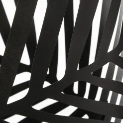 atmosphera Jarrones Y Vasos|Estilo Contemporaneo>Maceta Con Soporte Negro Con Decoración Hojas 54cm