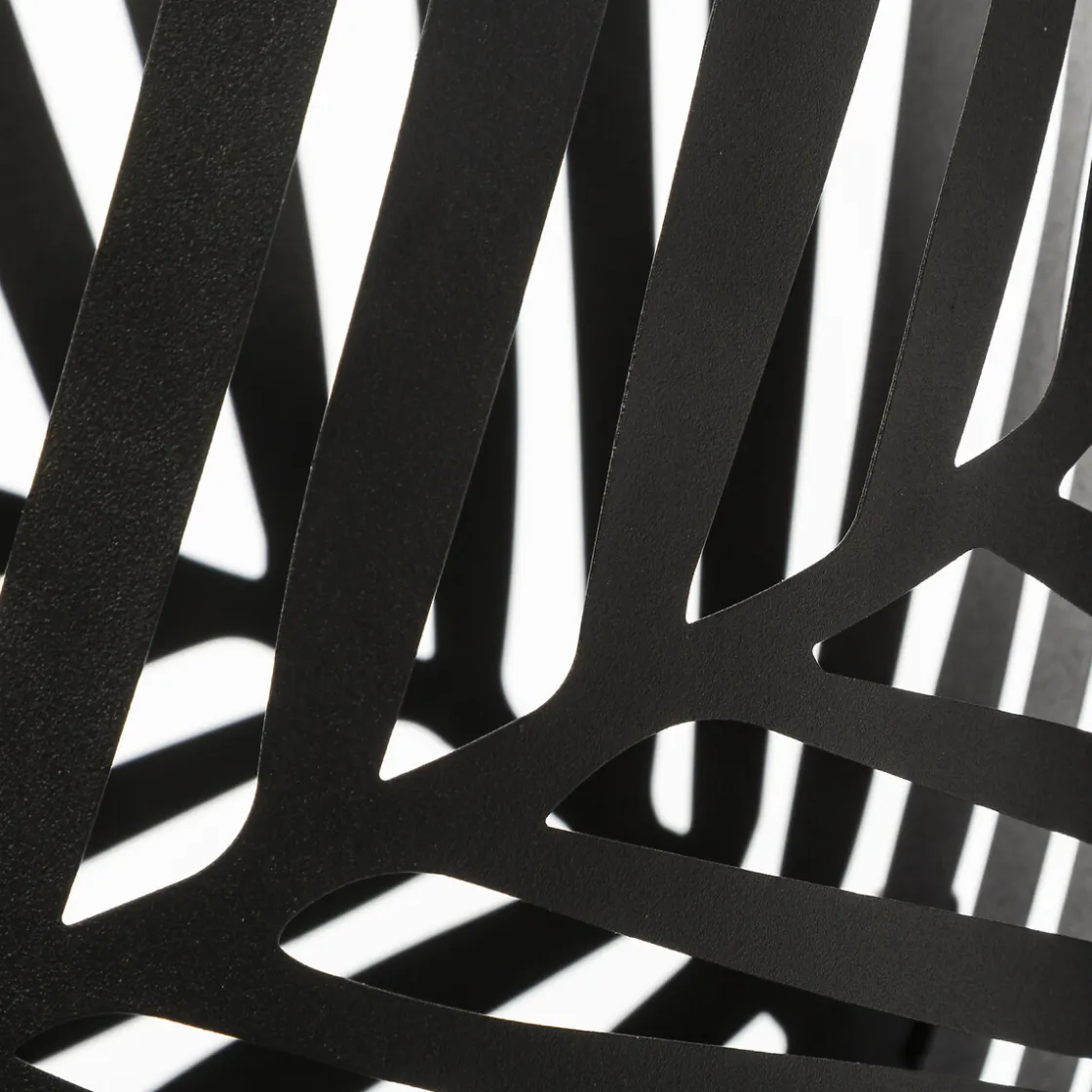 atmosphera Jarrones Y Vasos|Estilo Contemporaneo>Maceta Con Soporte Negro Con Decoración Hojas 54cm