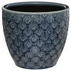 atmosphera Jarrones Y Vasos>Maceta De Cerámica Flor Azul 20x18Cm