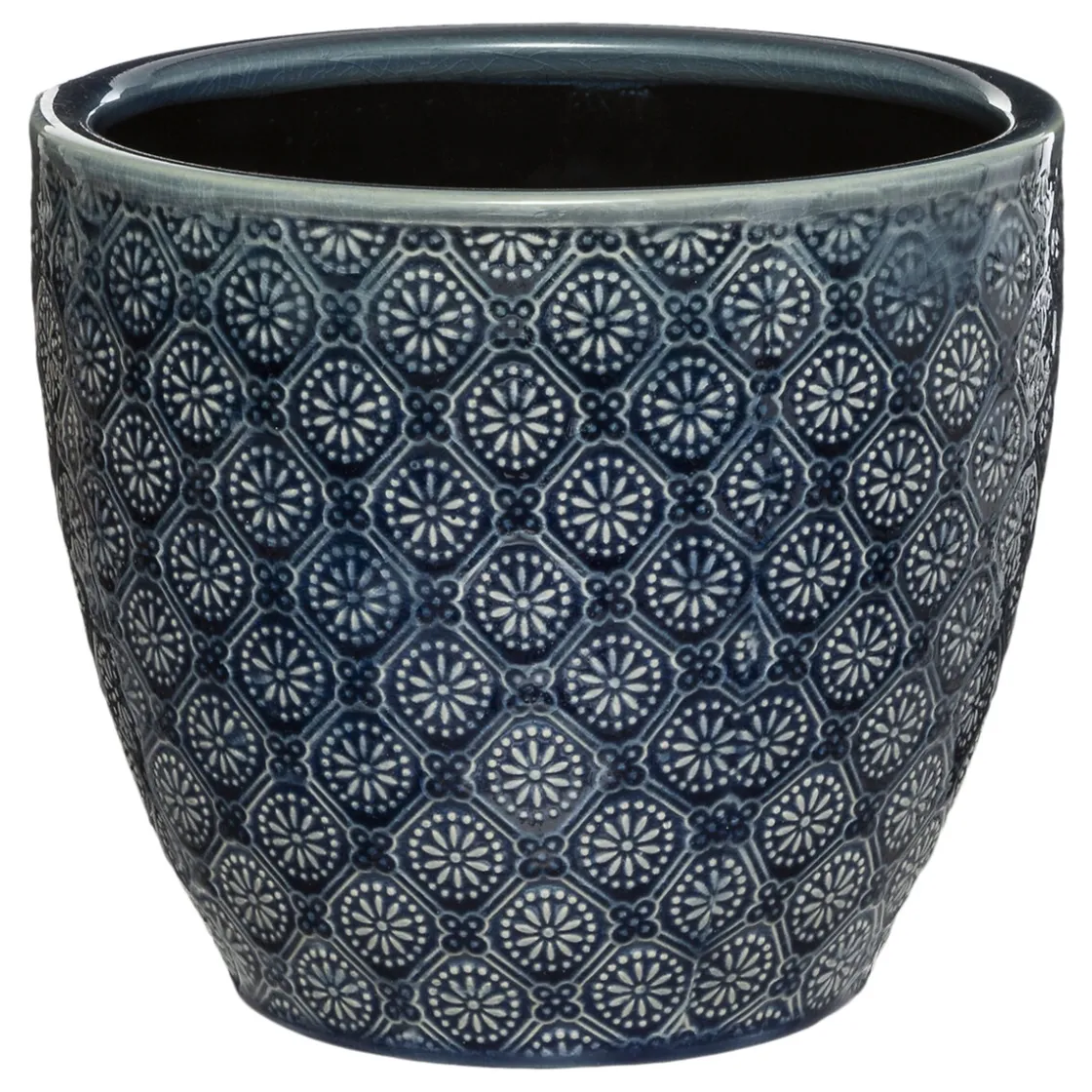 atmosphera Jarrones Y Vasos>Maceta De Cerámica Flor Azul 20x18Cm