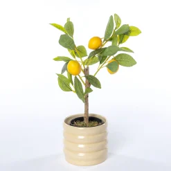 Jarrones Y Vasos>Maceta De Cerámica Ondulada Beige 12.9cm