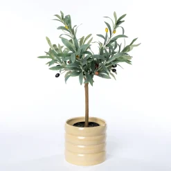 Jarrones Y Vasos>Maceta De Cerámica Ondulada Beige 16.5cm