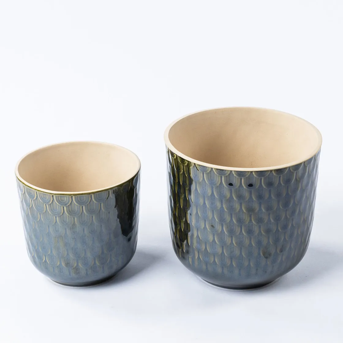 Jarrones Y Vasos|Estilo Étnico>Maceta De Cerámica Texturada 13.5cm