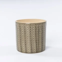 Jarrones Y Vasos>Maceta De Cerámica Zig Zag Verde 11cm