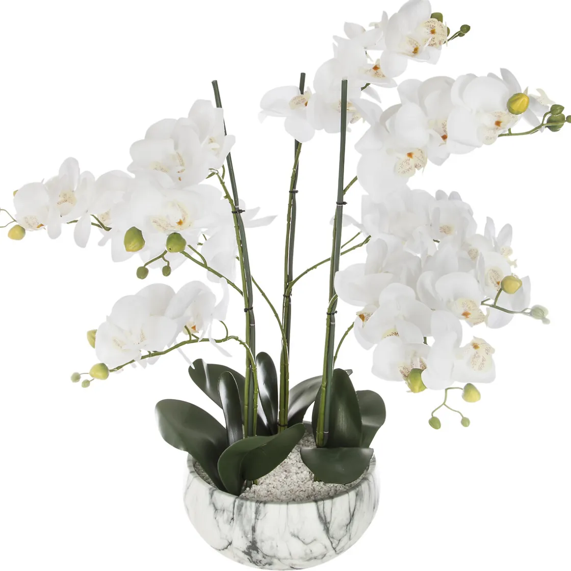 atmosphera Plantas Y Flores Artificiales>Maceta Efect.Mármol C/Orquídea 25x65Cm