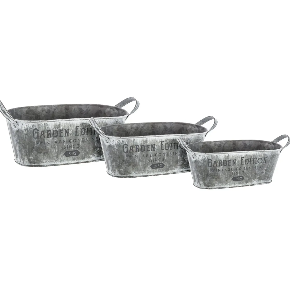 atmosphera Accesorios|Estilo Rústico>Maceta Gris Tamaño 2/3 30x14x12Cm