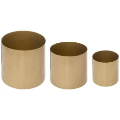 atmosphera Jarrones Y Vasos>Maceta Redonda Metal Tam. 1/3 10x10Cm