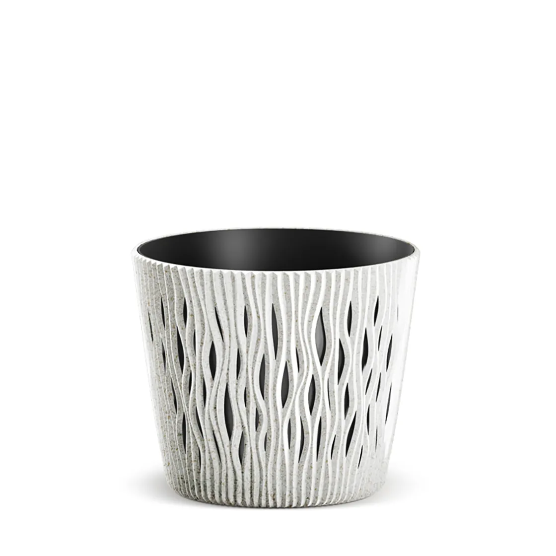 Complementos>Maceta Sandy Round Eco C/Blanco 26x22Cm