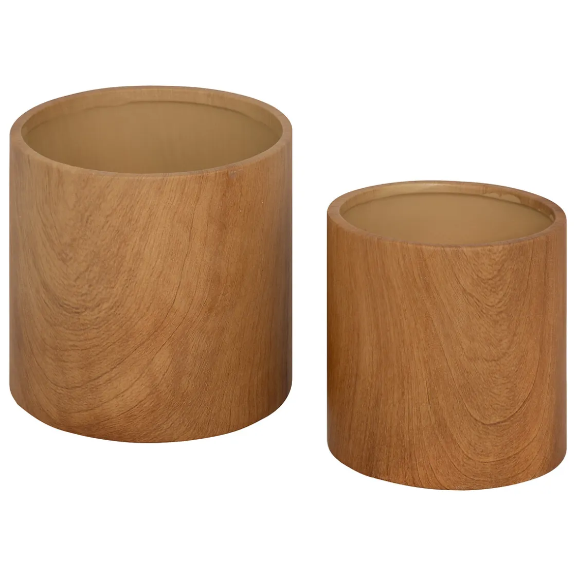 atmosphera Jarrones Y Vasos|Estilo Rústico>Maceta SOA de cerámica efecto madera 11,6cm